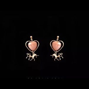 Silver unicorn earrings handmade